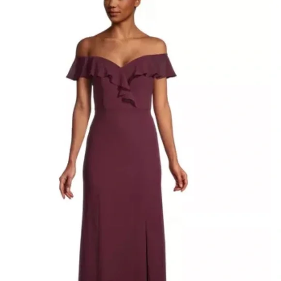 bill levkoff bridesmaid dresses wine NEW Bill Levkoff Dress WINE 77 Sleeveles Bridesmaid Size 8 Chiffon V-Neck A-Line